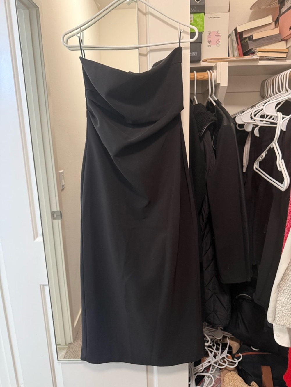Zara Black Strapless Midi Dress